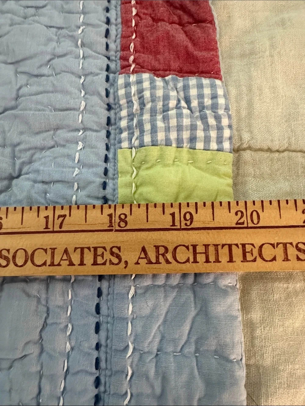 Vintage Pottery Barn kids pillow cover 20x15 “Evan” embroidered Chambrey